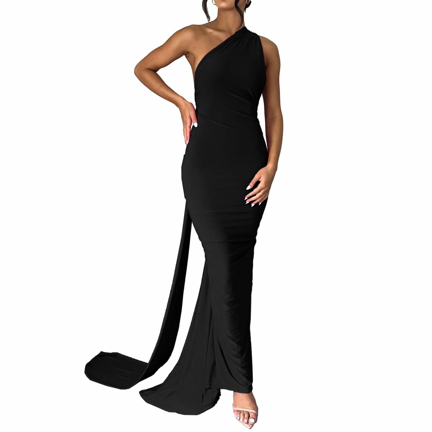 Women's Sexy Open Back Bodycon Maxi Dress Sleeveless Black Size S