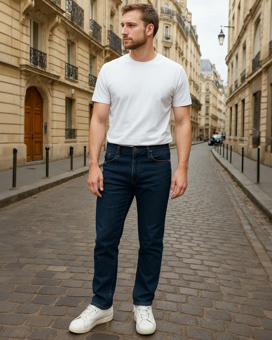 Decrum Men's Denim Jeans Tapered Casual Pants Blue Size W40 L30