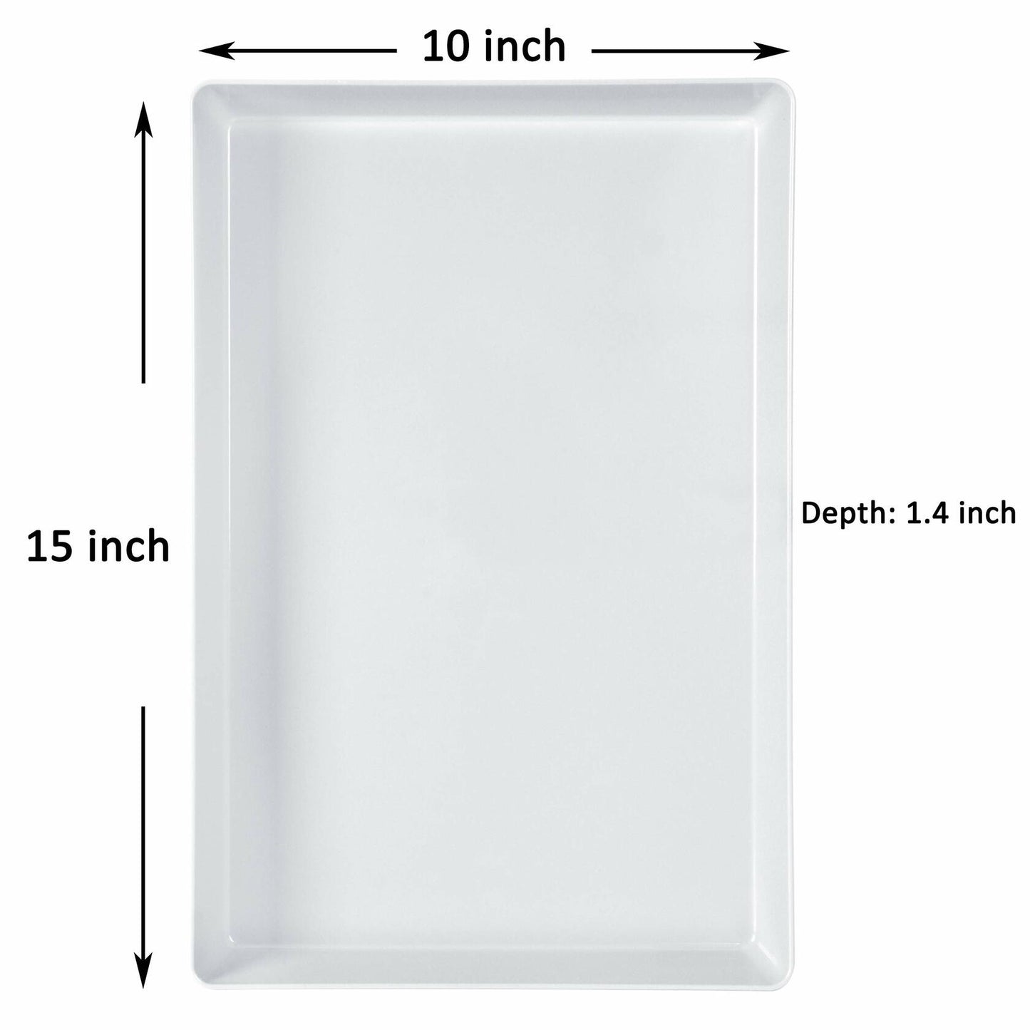 Youngever 3 Pack Plastic Serving Trays 15x10 inch Grey Sturdy ABS