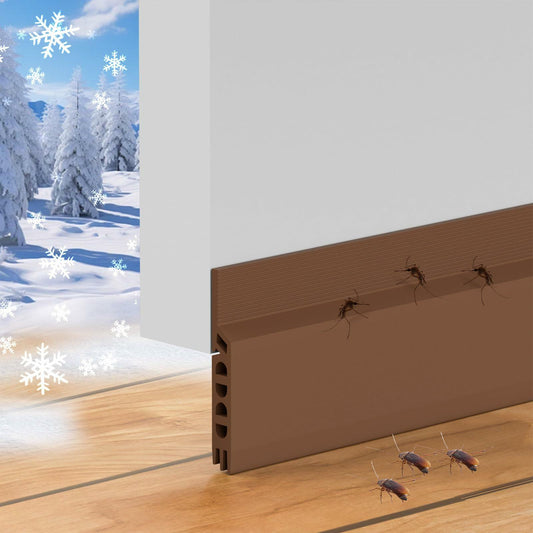 Door Draft Stopper Adjustable Weather Stripping Seal Brown 39in Size 39in