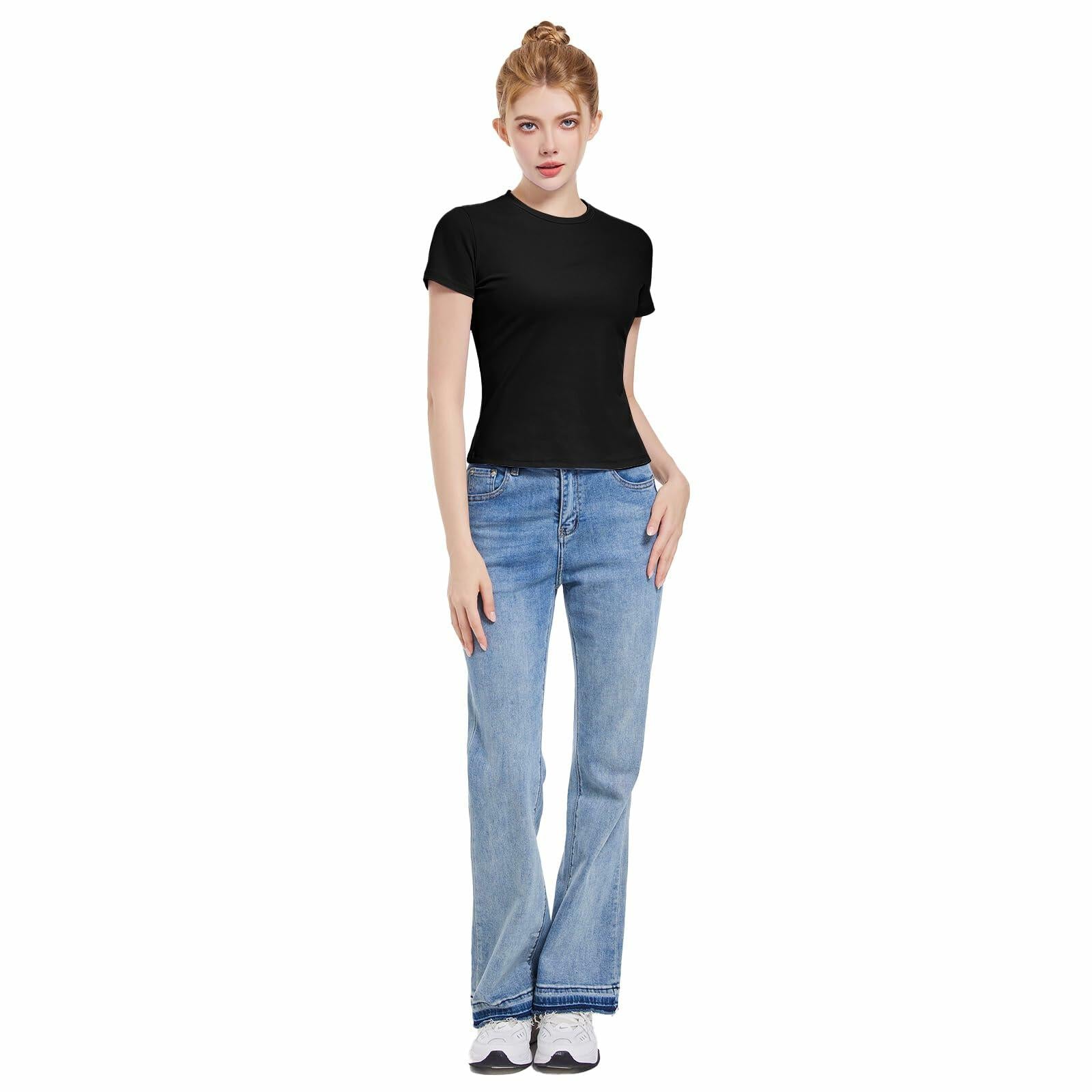 Pnosnesy Women's Slim Fit Casual Short Sleeve T-Shirt Size M