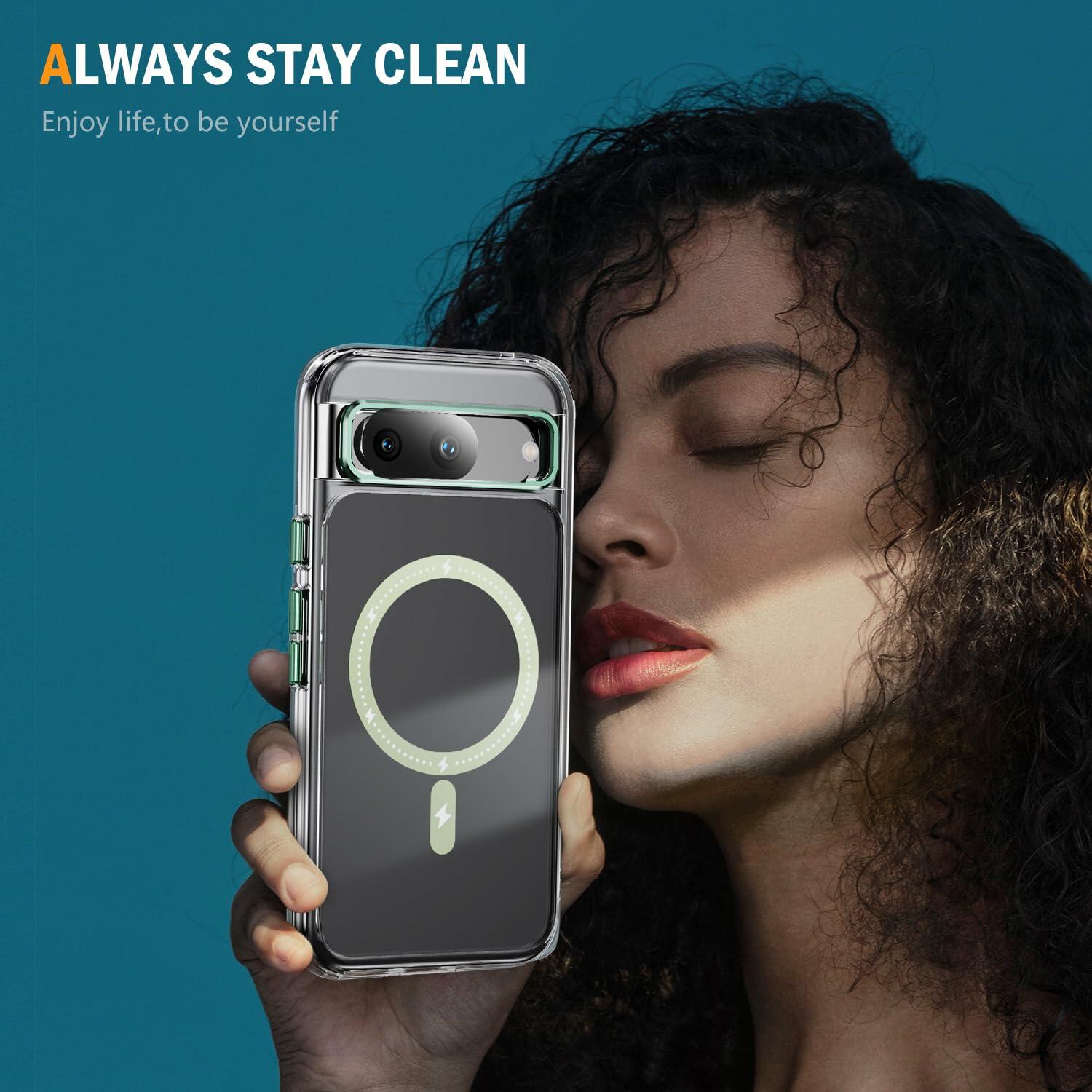 Coccoee Google Pixel 8A Case Magnetic Slim Shockproof Light Green Cover