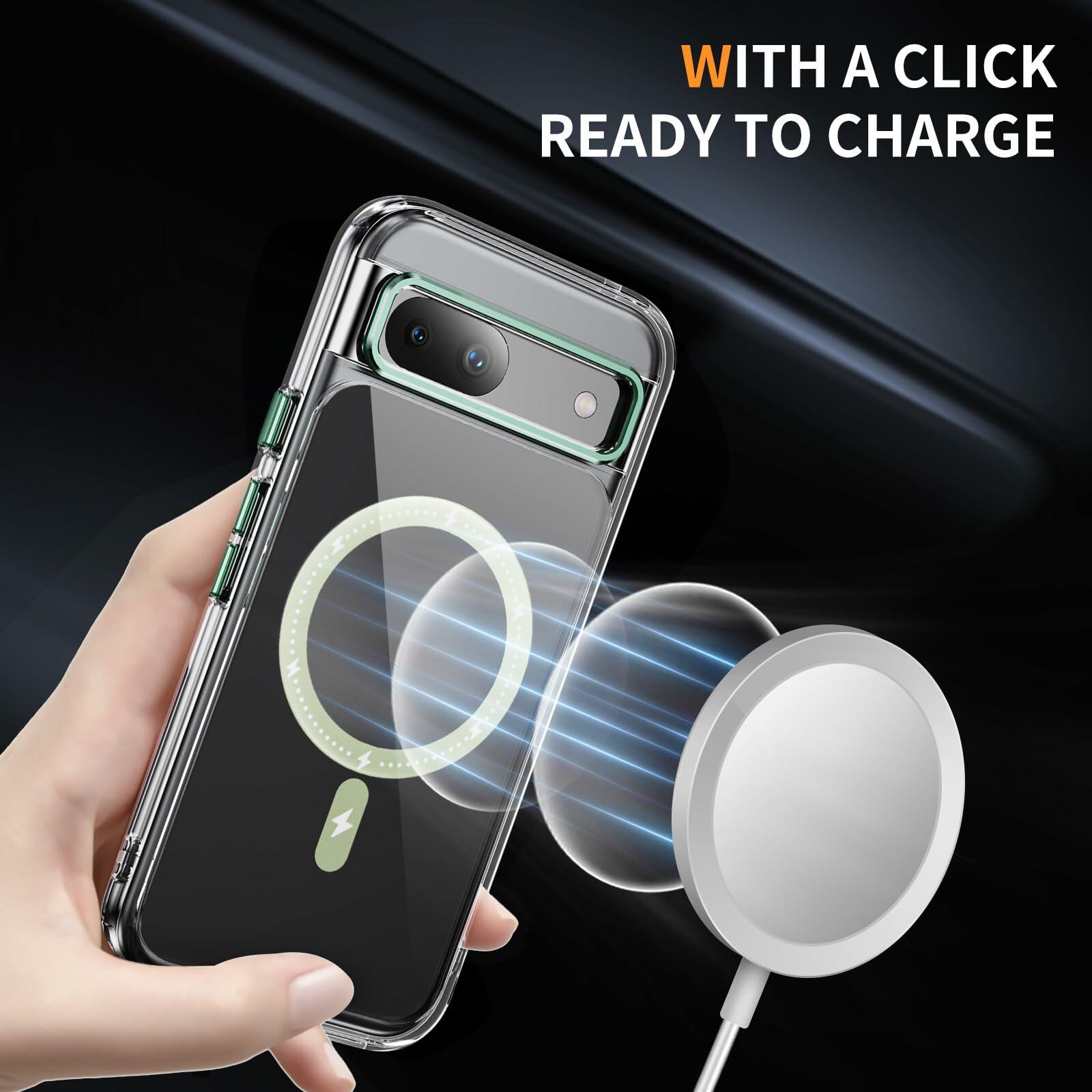 Coccoee Google Pixel 8A Case Magnetic Slim Shockproof Light Green Cover