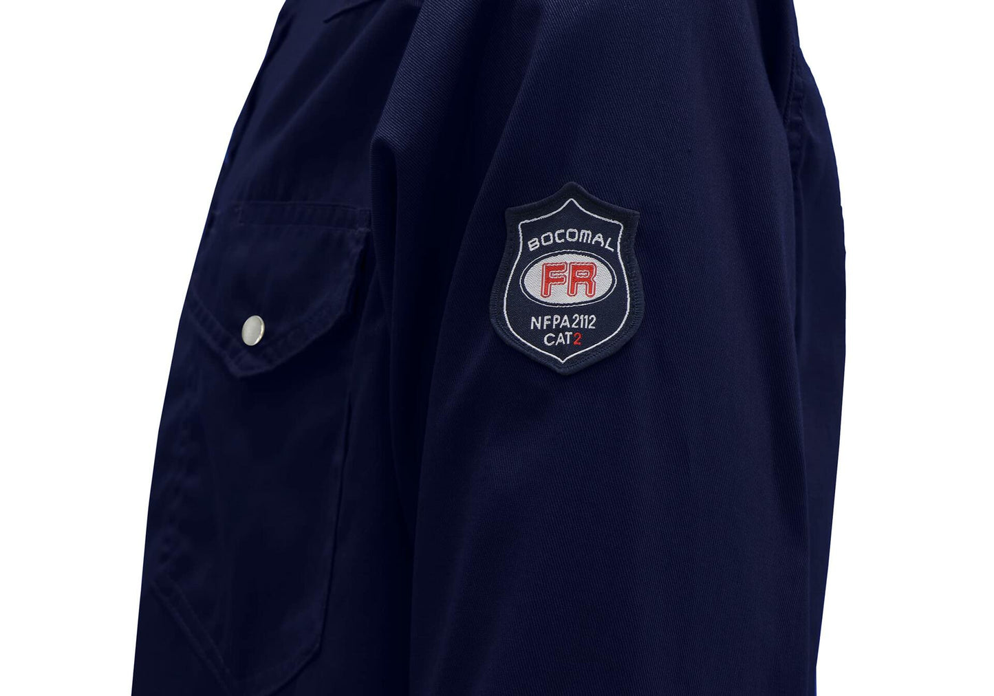 BOCOMAL FR Men's Lightweight Flame Resistant Welding Shirt Navy Size M