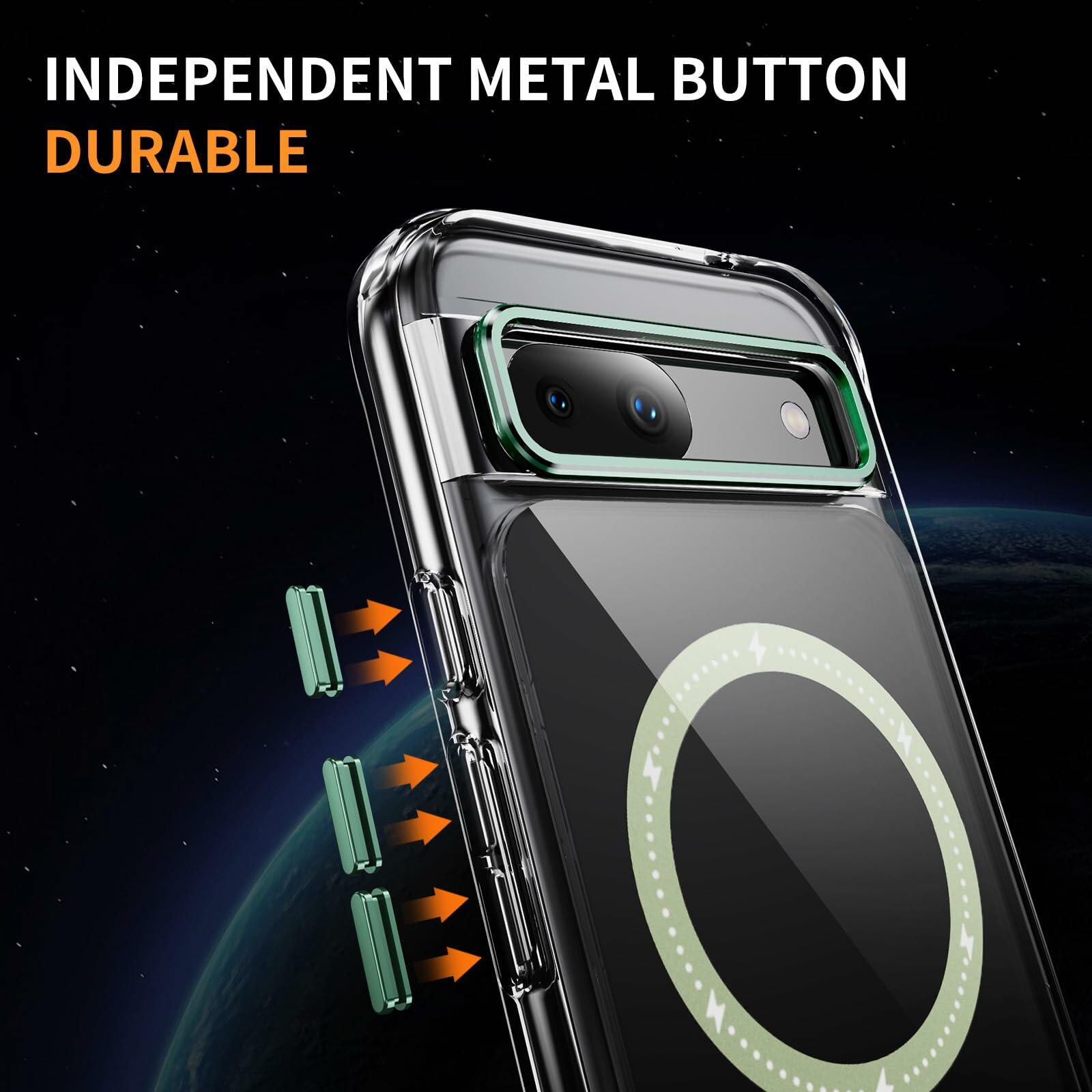 Coccoee Google Pixel 8A Case Magnetic Slim Shockproof Light Green Cover