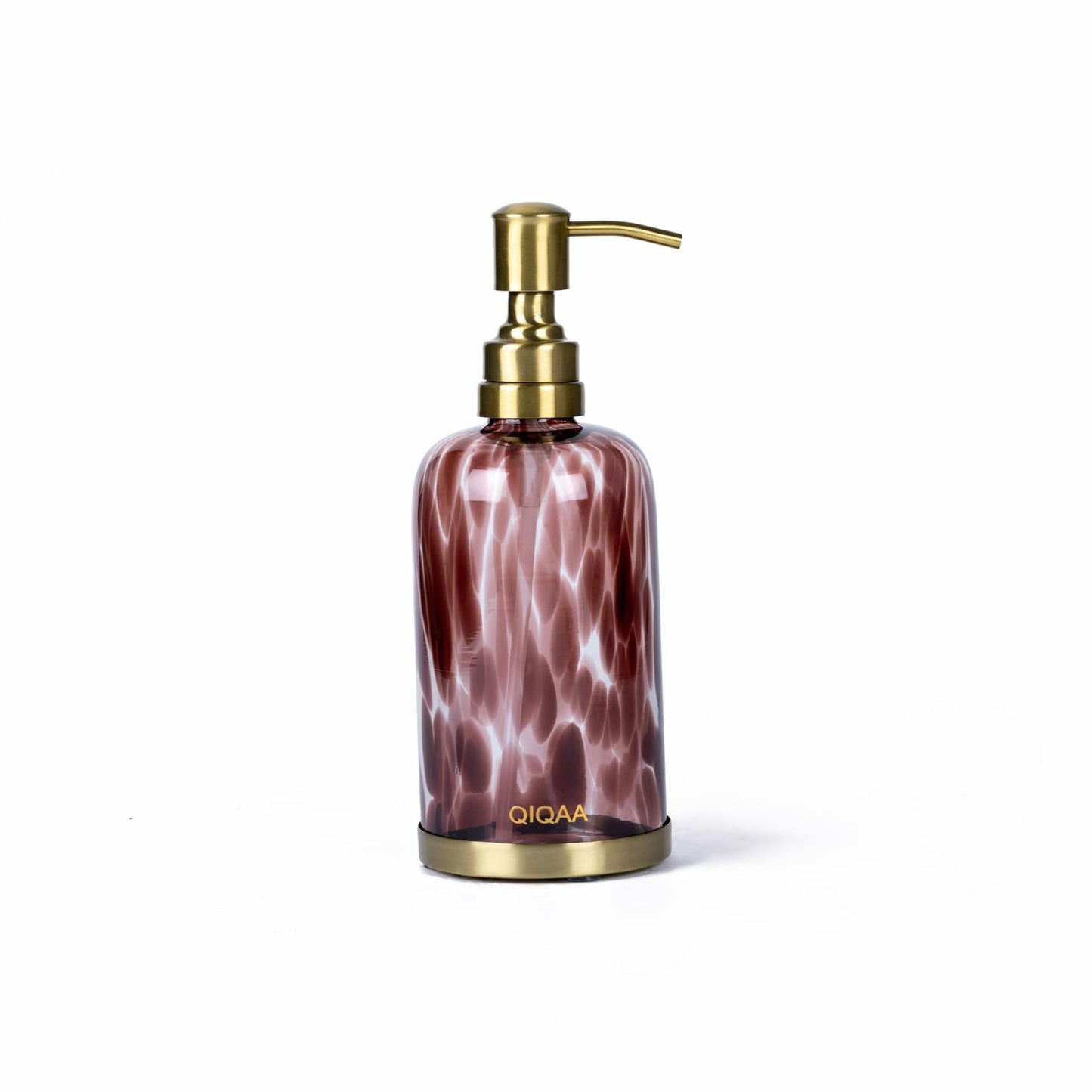 Tortoise Glass Soap Dispenser Vintage 4x8.25 for Bathroom Kitchen Handmade