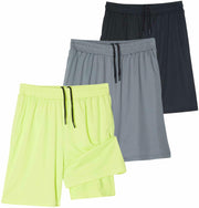 Mens Big and Tall 3 Pack 2-in-1 Gym Shorts Compression Liner Size 4X