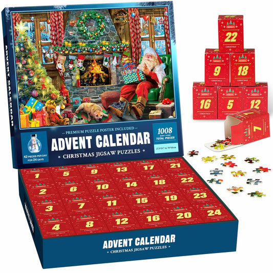 Advent Calendar 2025 Christmas Puzzle 1008 Pieces Santa's House Holiday