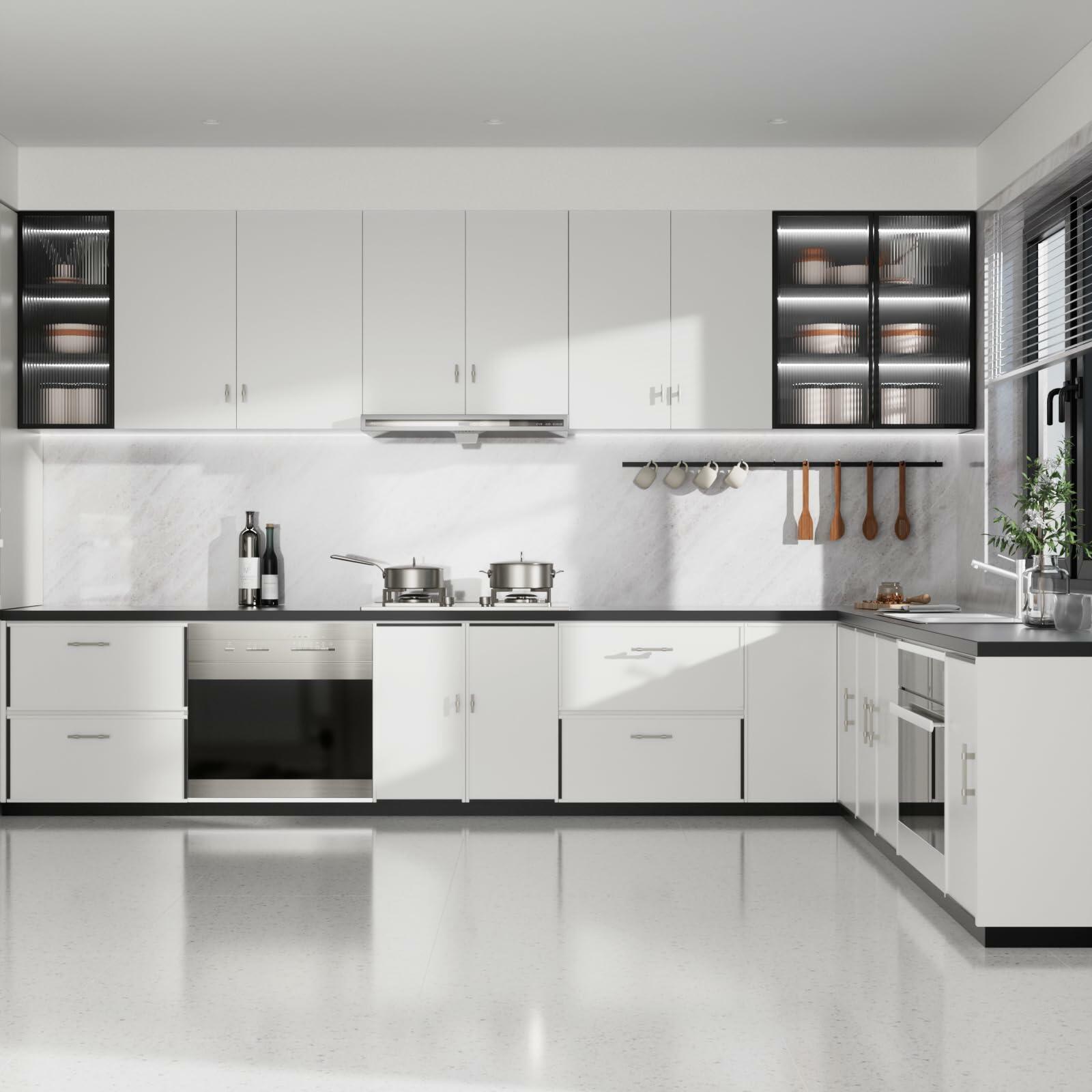 homdiy Brushed Nickel Cabinet Handles 76mm 15 Pack Silver Hardware Pulls