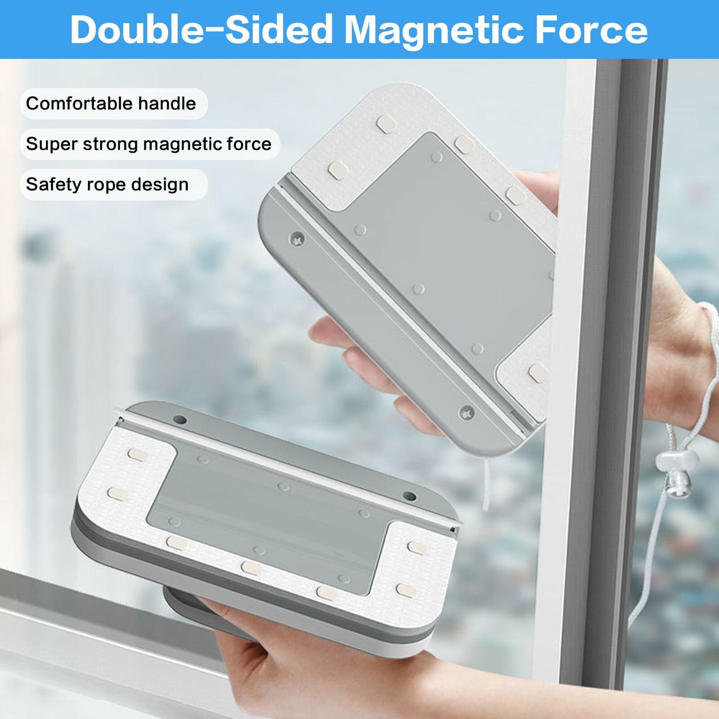 Magnetic Windshield Cleaner Tool Double-Sided Glass Wiper Car Window