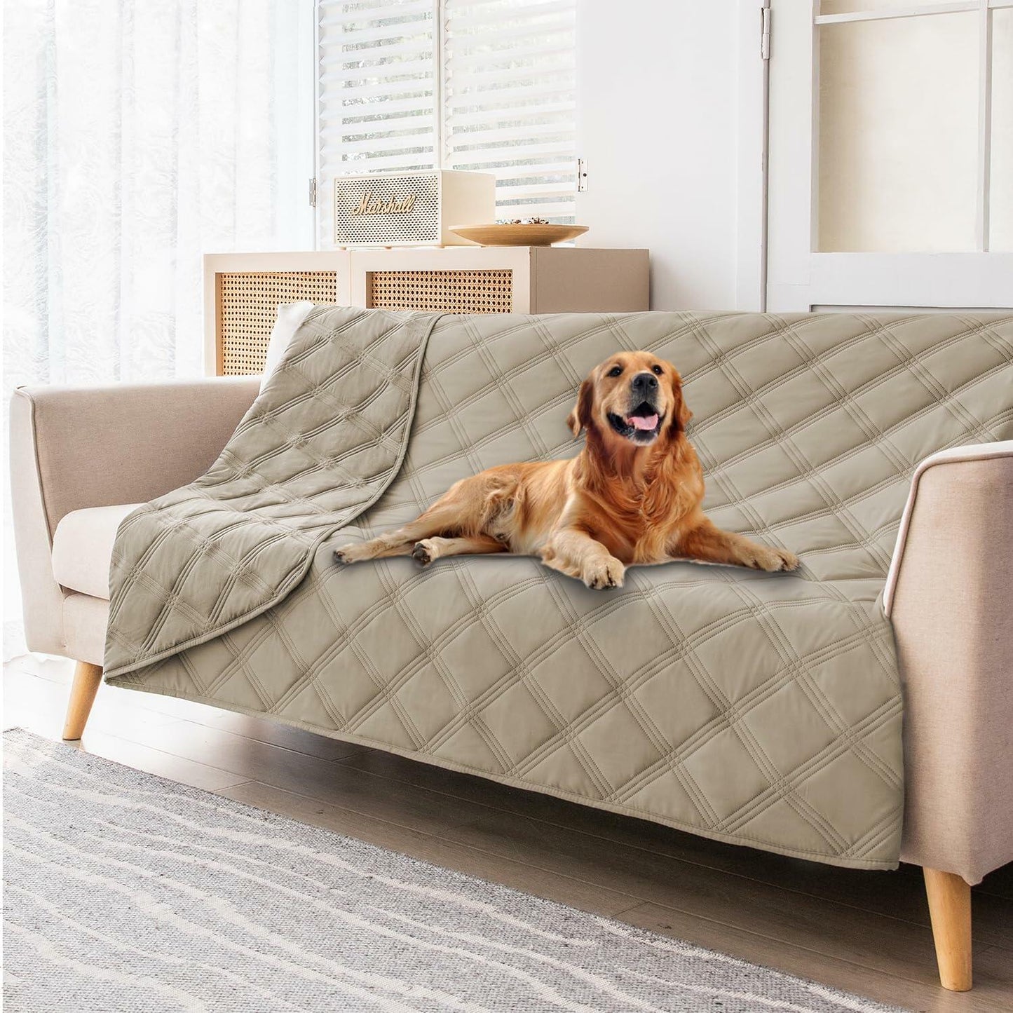 Waterproof Reversible Dog Blanket Leakproof 30x70 Brown Khaki Size 30x70
