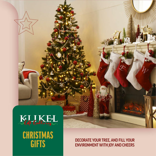 Klikel Stocking Holder Set of 2 Shiny Silver Metal Christmas Mantel Hooks