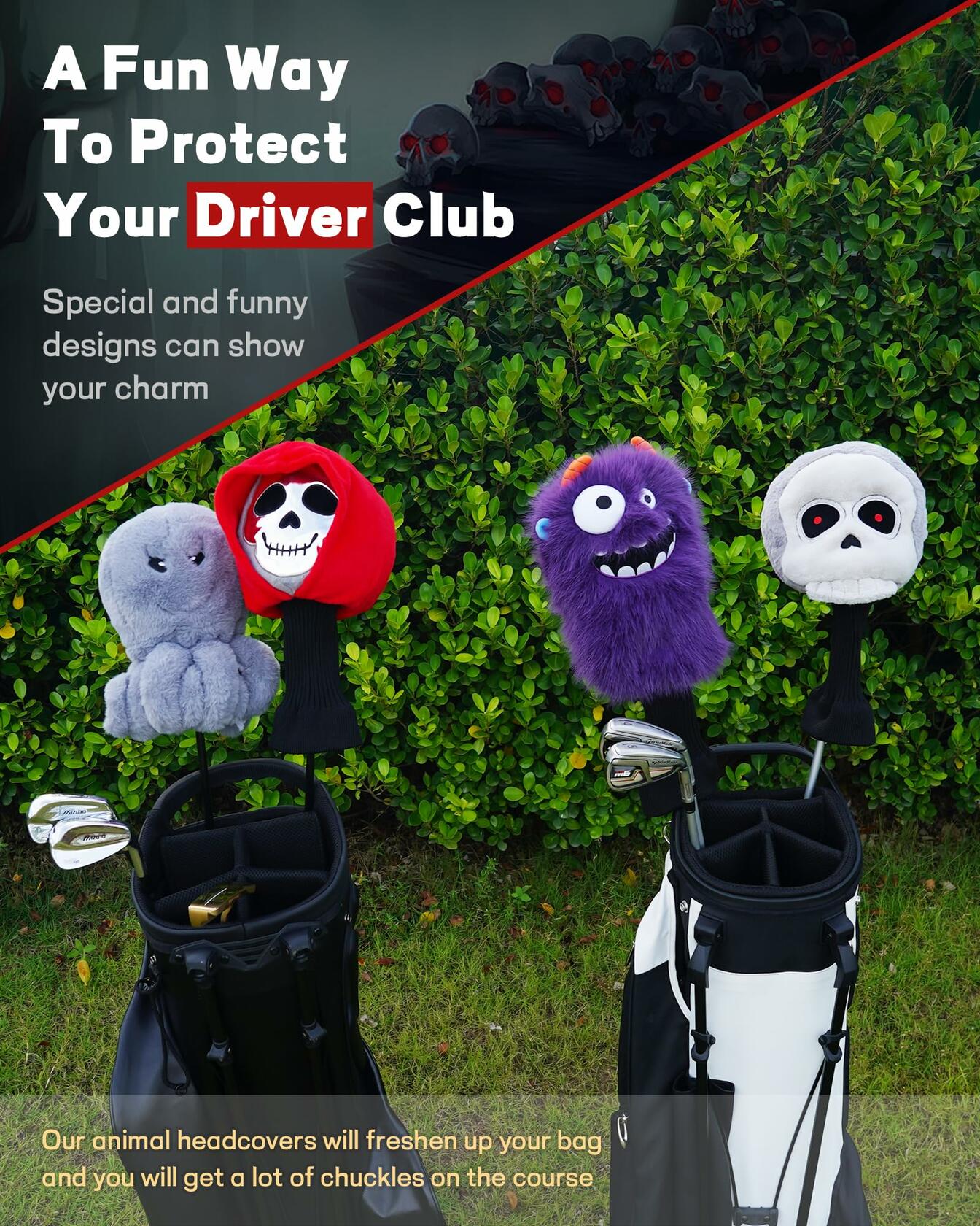 Big Teeth 460cc Driver Headcover Funny Golf Club Cover Men Gift