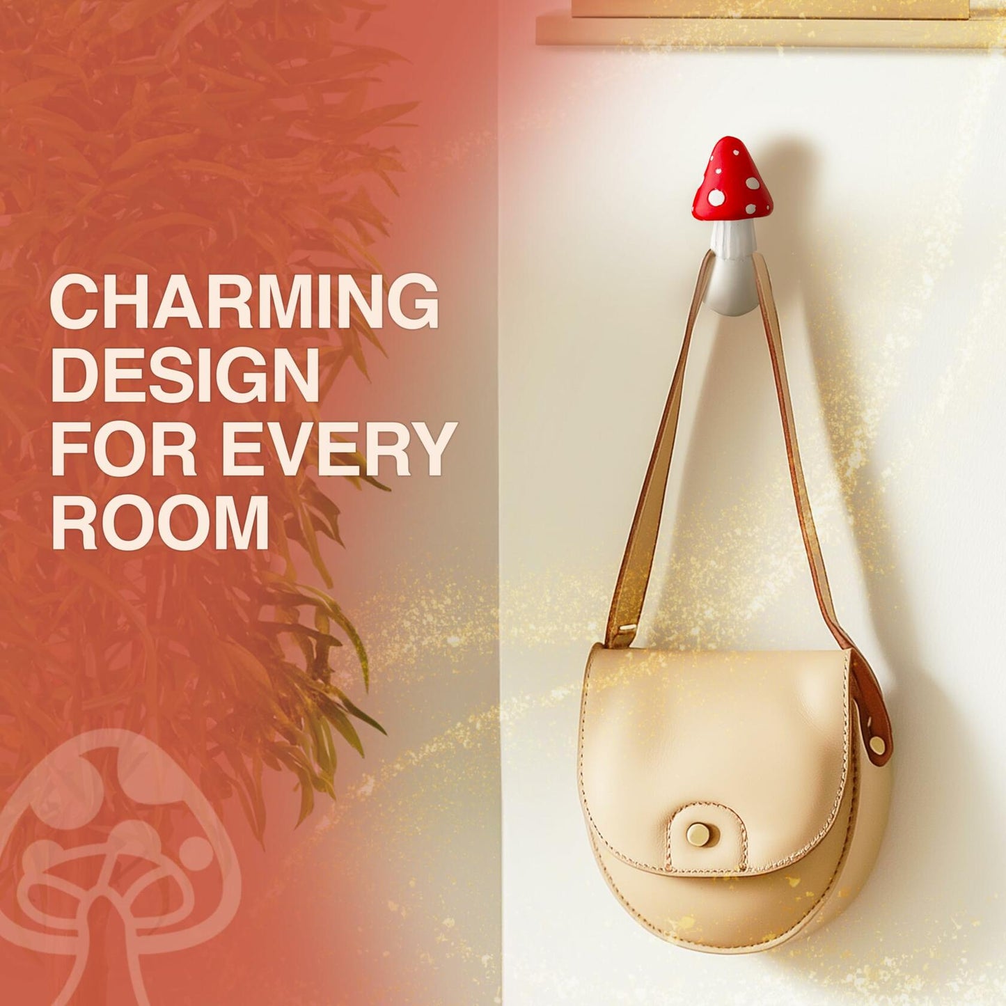 Shrumiez Mushroom Wall Hook 3 Pack Holds 20lbs Whimsical White