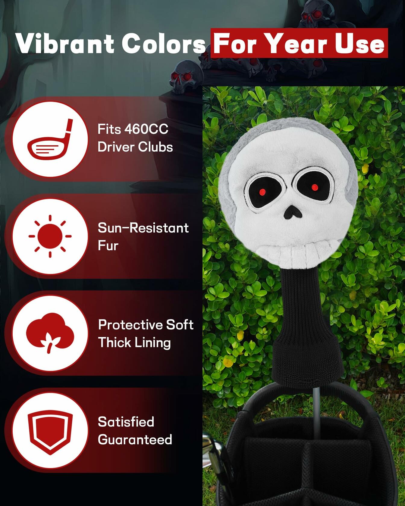 Big Teeth 460cc Driver Headcover Funny Golf Club Cover Men Gift