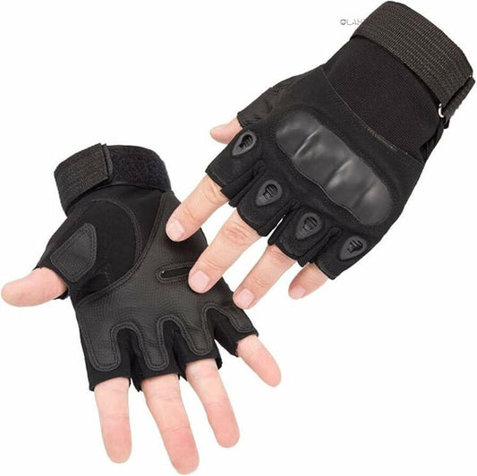 Boundless Performance Tactical Fingerless Knuckle Gloves Black
