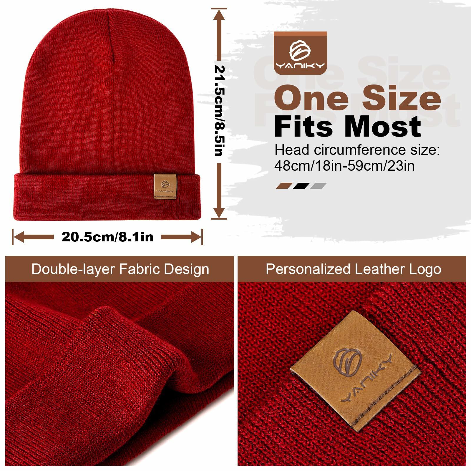 Beanies Cuffed Windproof Warm Knitted Hat Unisex White Size 1