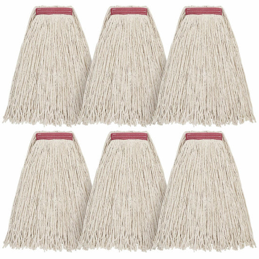 Matthew Cleaning 20oz Cotton Floor Mop Refill 6Pack White Heavy Duty