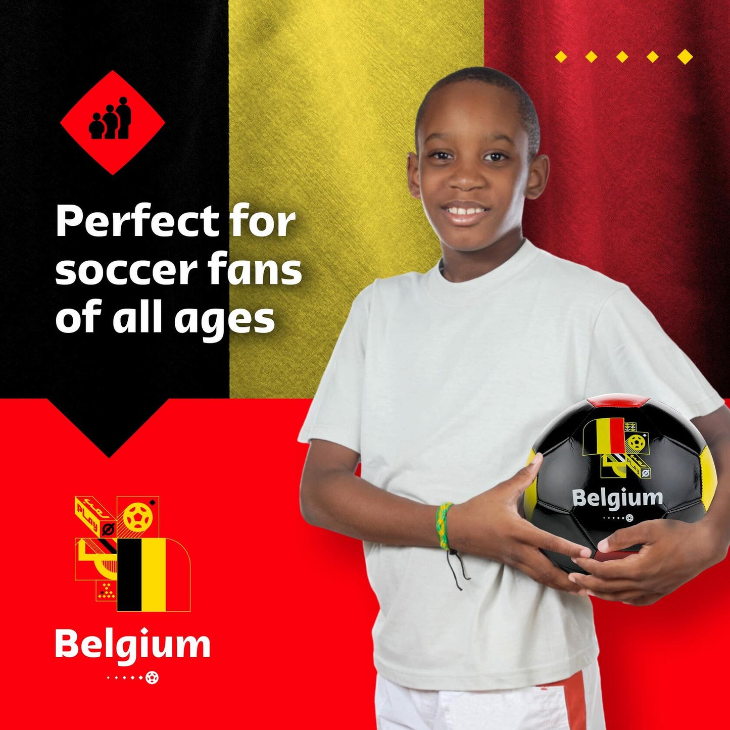 FIFA World Cup Qatar 2022 Belgium Soccer Ball Souvenir Multicolored
