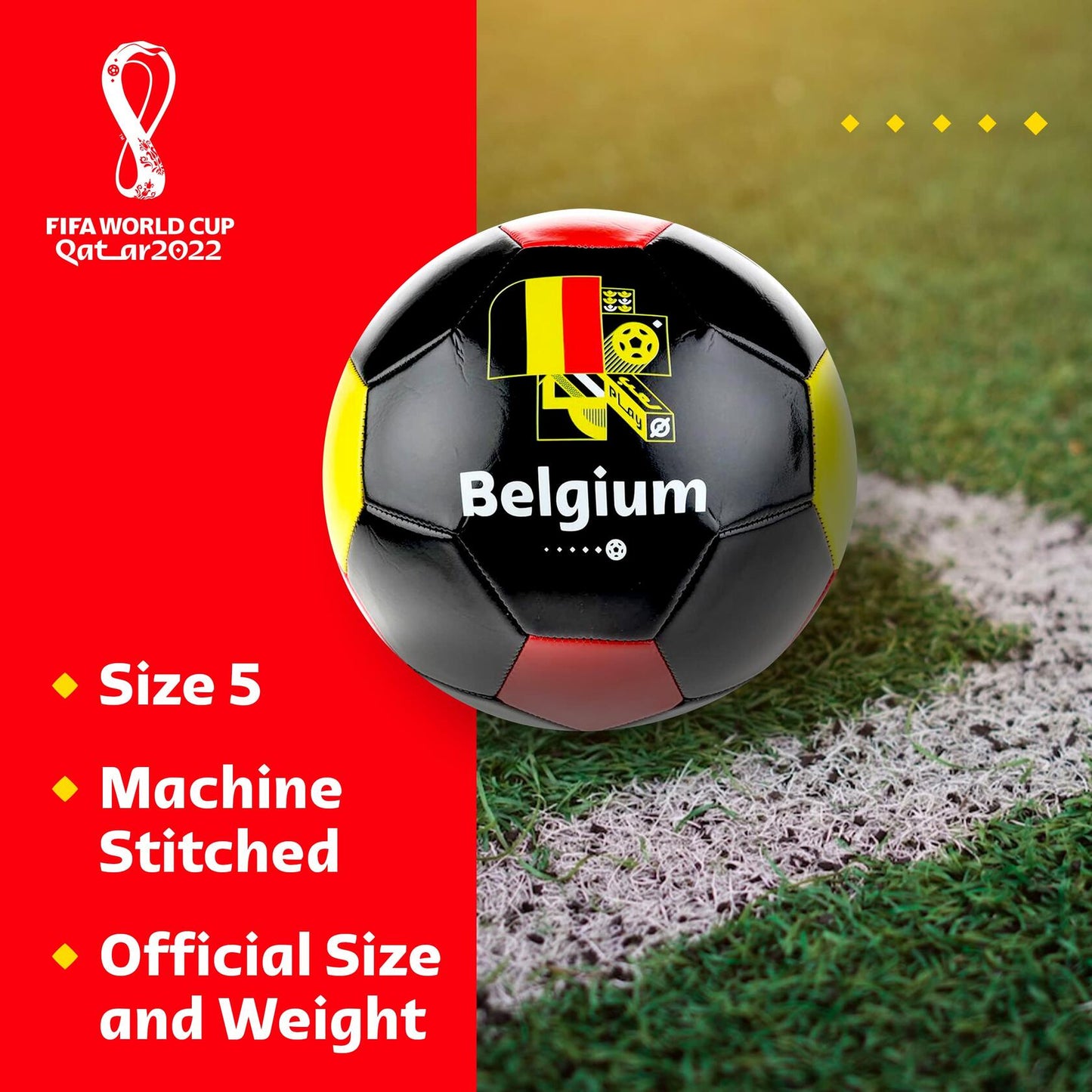 FIFA World Cup Qatar 2022 Belgium Soccer Ball Souvenir Multicolored