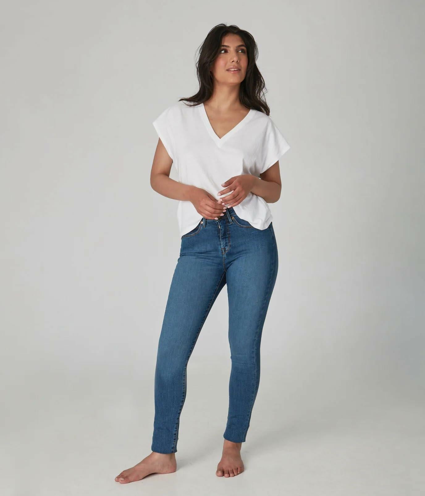 Alexa-STB High-Rise Skinny Jeans Stone Blue Size 29