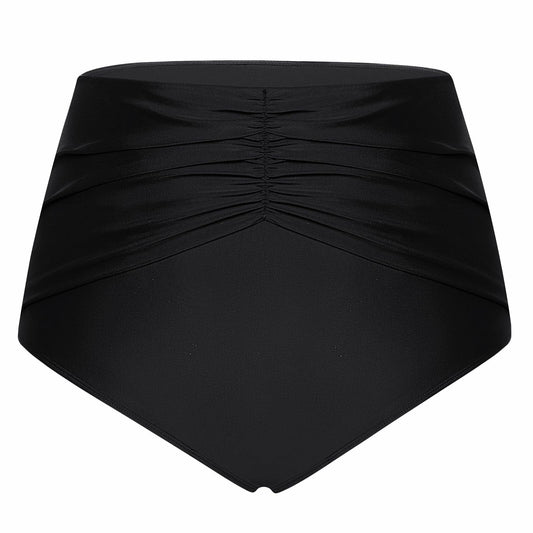 Hanna Nikole Women's High Waisted Tummy Control Bikini Bottom Black