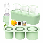 DOKKOM Ice Mold for Stanley Cup 20/30/40oz Tumbler Silicone Green 3-in-1