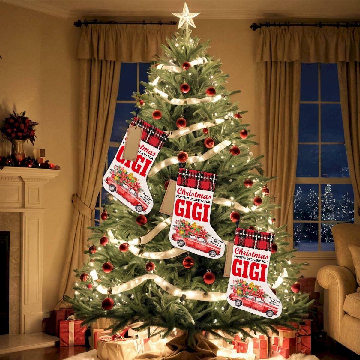 TSUYAWU Gigi Christmas Stocking Holiday Decoration 18x12 Inch