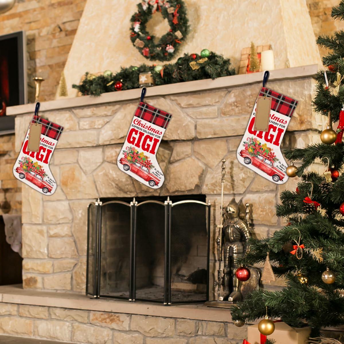 TSUYAWU Gigi Christmas Stocking Holiday Decoration 18x12 Inch