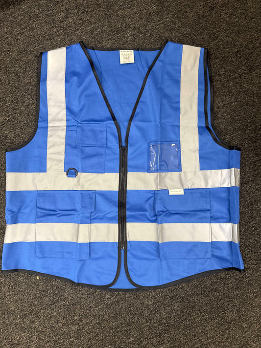 WORCBGIO Reflective Safety Vest with Pockets Blue Size 3XL