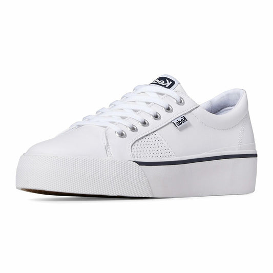Keds Jump Kick Duo Lace Up Sneaker Womens White Leather Size 6M