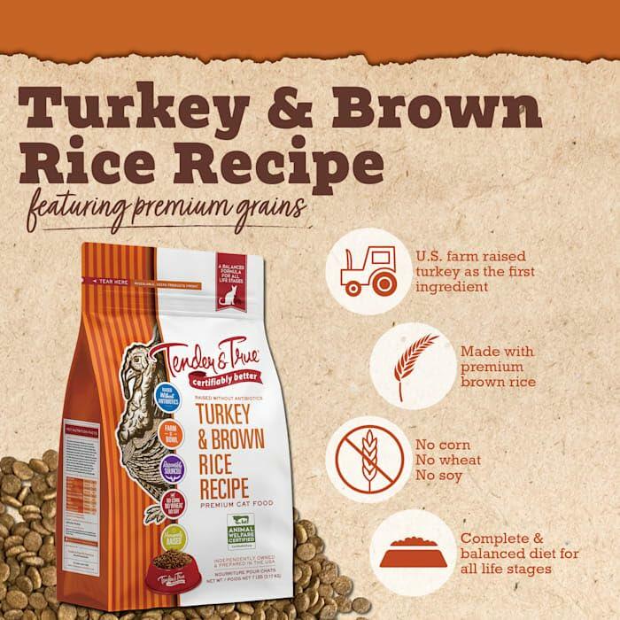 BestBy06/25 Tender & True Antibiotic-Free Turkey & Brown Rice Cat Food 7 lb