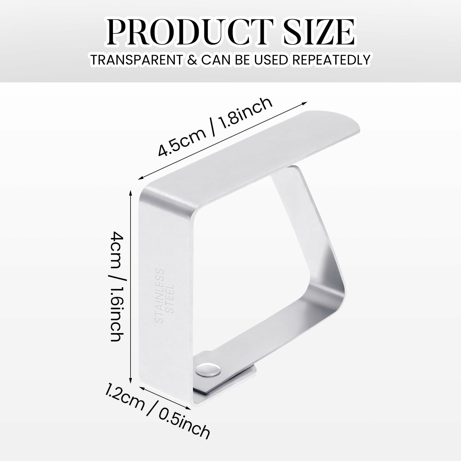 YASUOA Stainless Steel Dining Tablecloth Clips Heavy Duty 12 Pieces