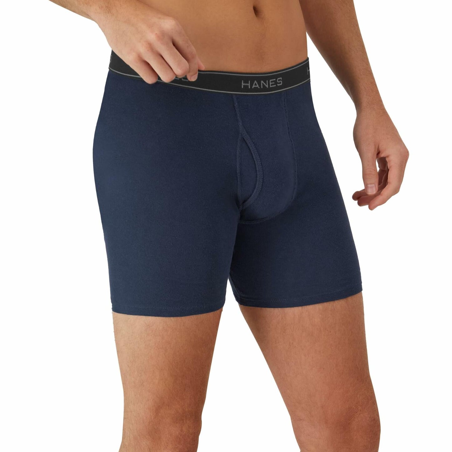 Hanes Mens Cotton Moisture-Wicking Boxer Briefs 6 Pack Dyed Assorted Size L