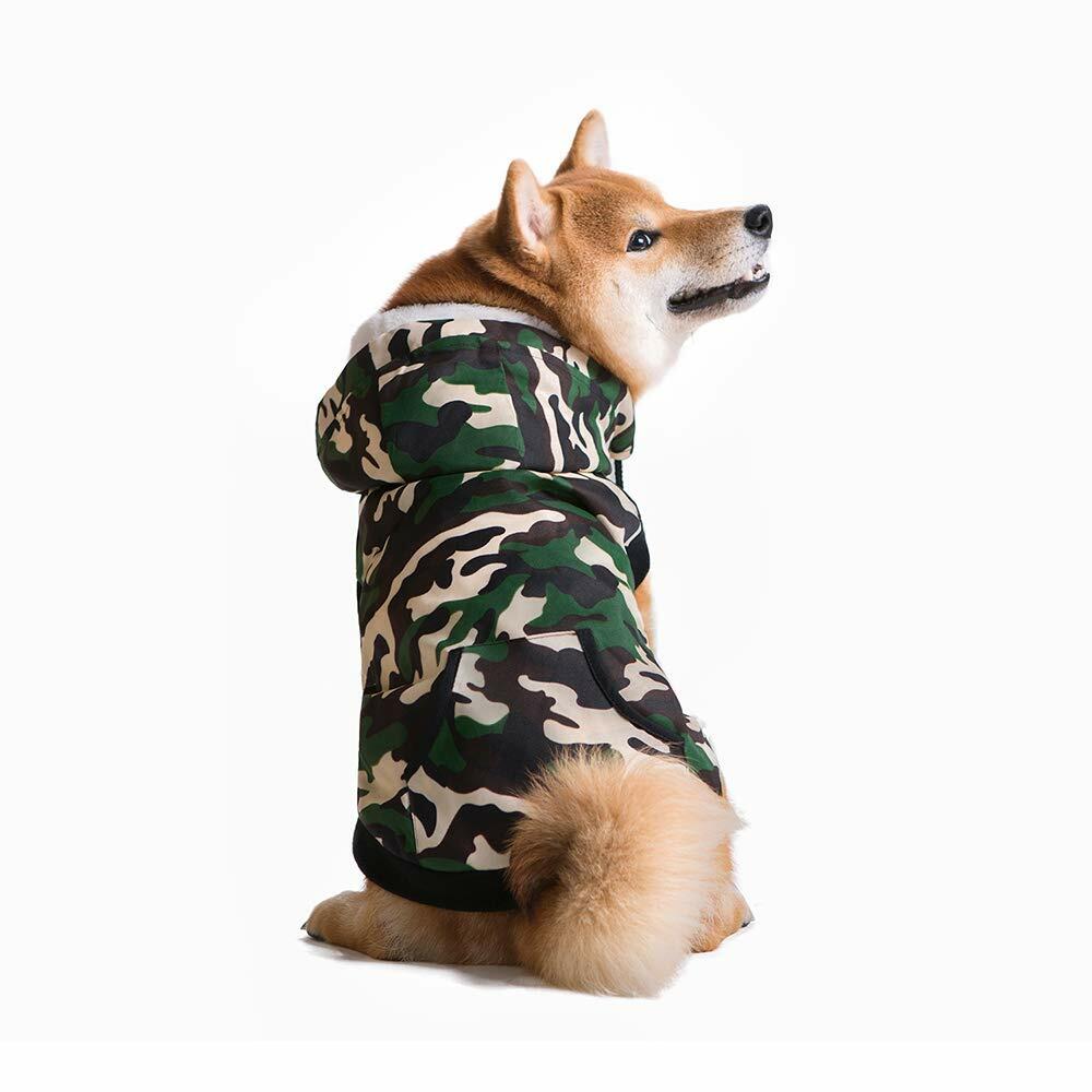 Miaododo Windproof Fleece Lined Dog Jacket Camouflage Size 5XL
