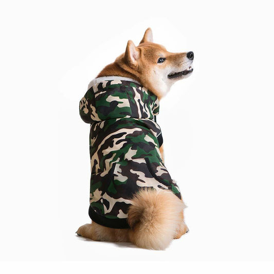 Miaododo Windproof Fleece Lined Dog Jacket Camouflage Size 5XL