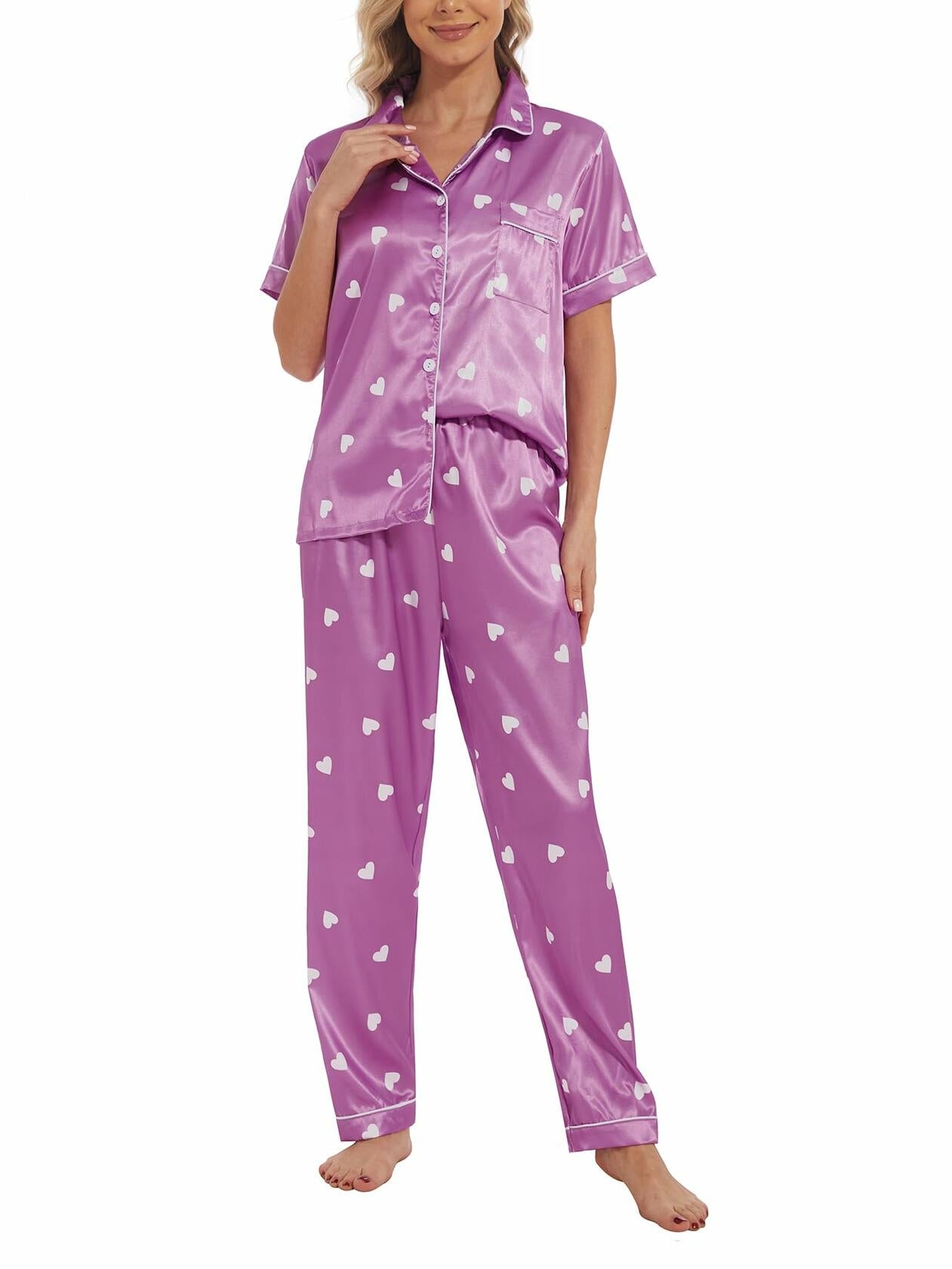 Women's Pajama Set Plus Size Super-Soft Short & Long Sleeve Pants Size S