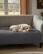 Waterproof Stuffed Dog Bed Cover Blanket Reversible Paw Print Grey 52x82