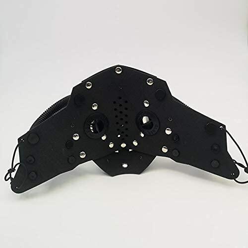 Ubauta Steampunk Leather Mask Adjustable Rivets Tubular Design Black
