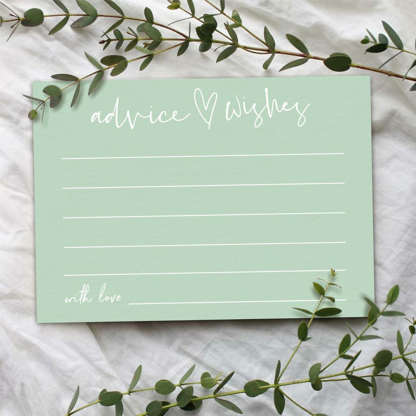 Qoamp Wedding Advice Cards 4x6 Inches 30pcs White Minimalist Bridal Shower