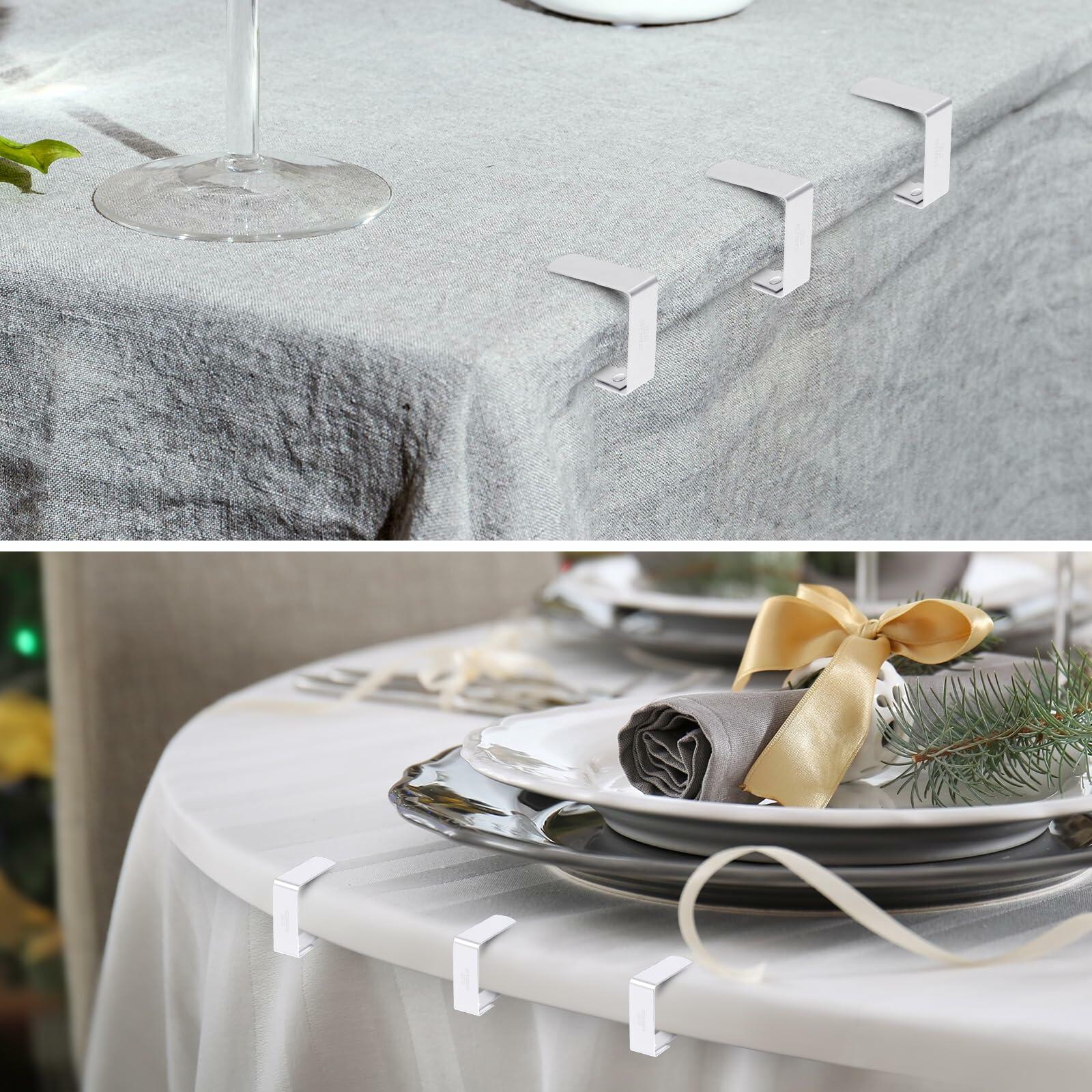 YASUOA Stainless Steel Dining Tablecloth Clips Heavy Duty 12 Pieces