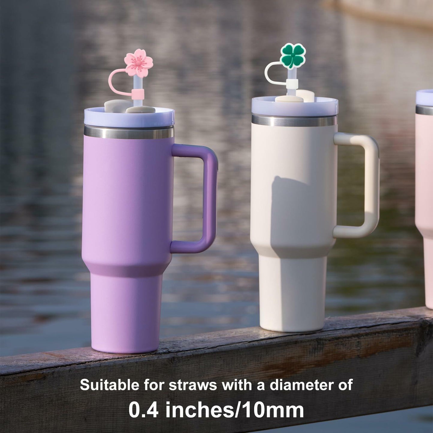CXLL Silicone Straw Covers Flower Caps for Stanley Tumbler 30&40oz 3pcs