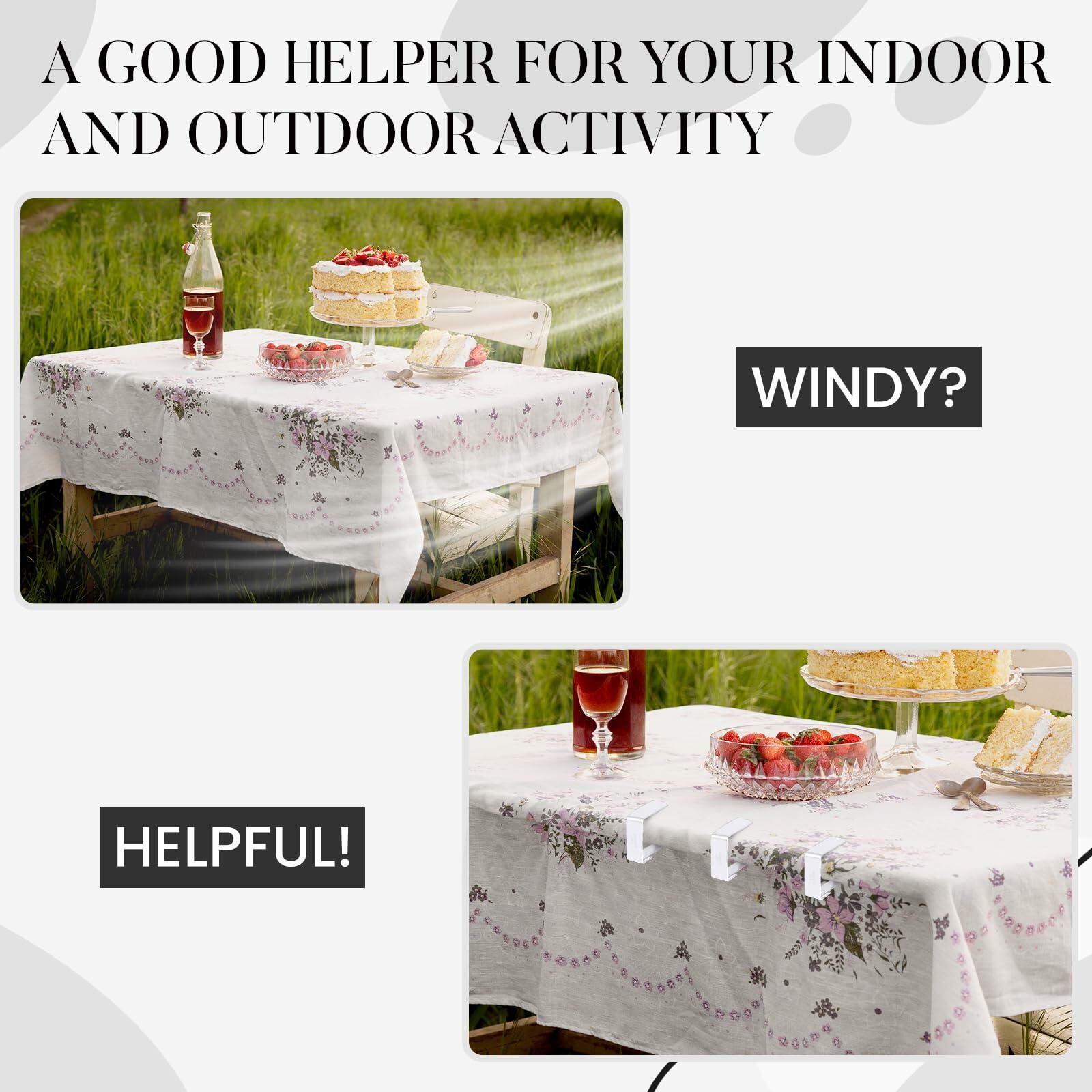 YASUOA Stainless Steel Dining Tablecloth Clips Heavy Duty 12 Pieces