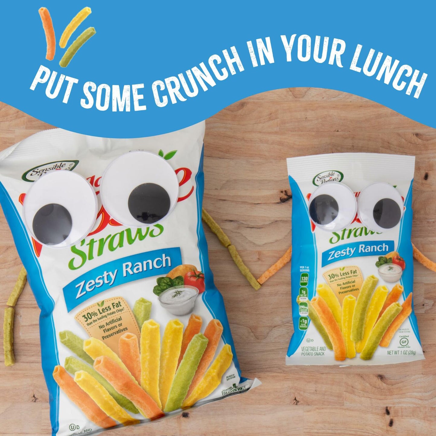 BestBy06/25 Garden Veggie Straws Variety Pack 1oz Sea Salt Ranch Cheddar 24ct