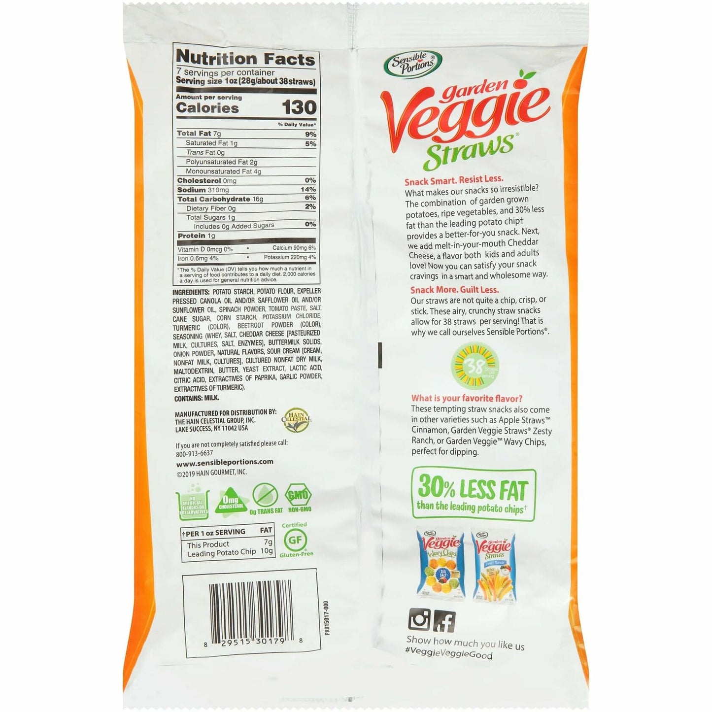 BestBy06/25 Garden Veggie Straws Variety Pack 1oz Sea Salt Ranch Cheddar 24ct