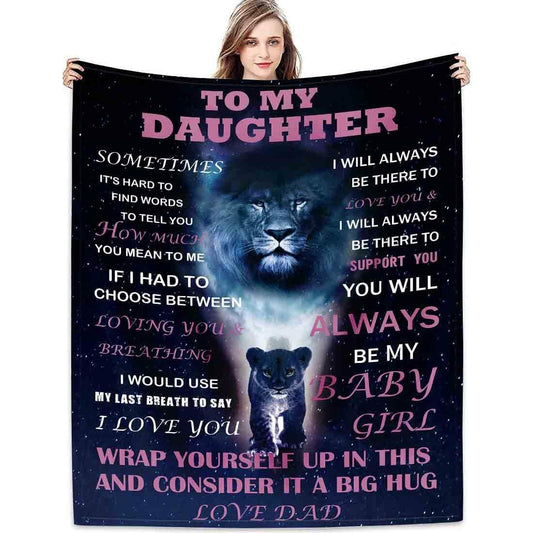 Yutrrpe Daughter Gift Blanket from Dad Lightweight Flannel for Bed & Sofa 60X50