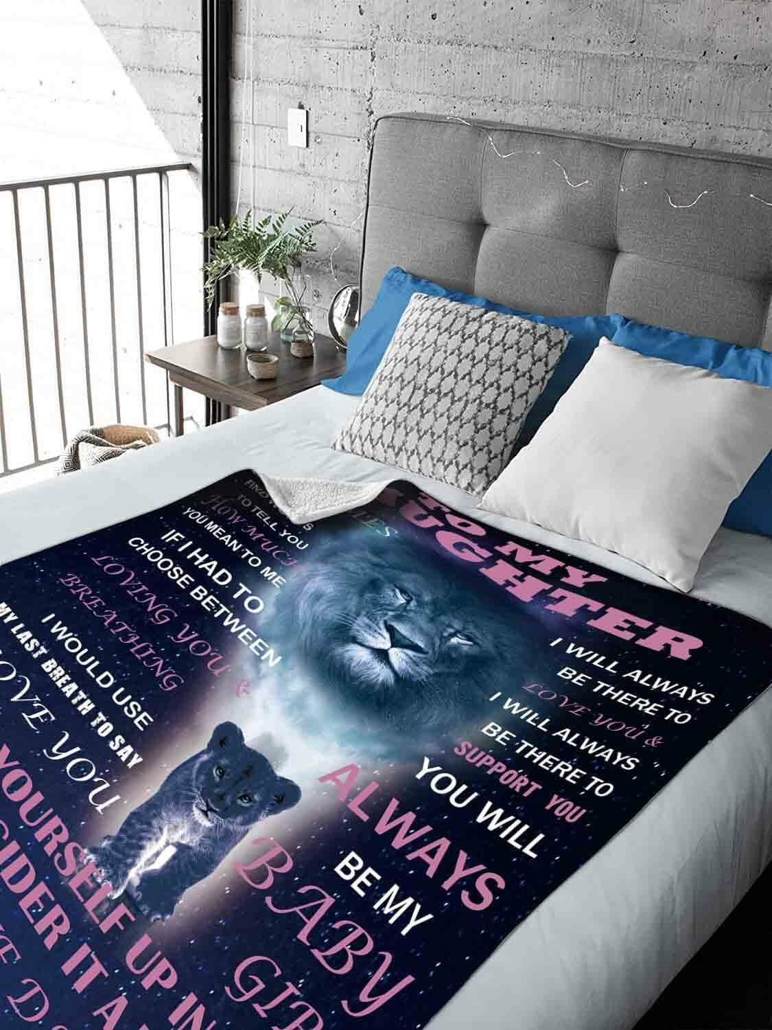 Yutrrpe Daughter Gift Blanket from Dad Lightweight Flannel for Bed & Sofa 60X50