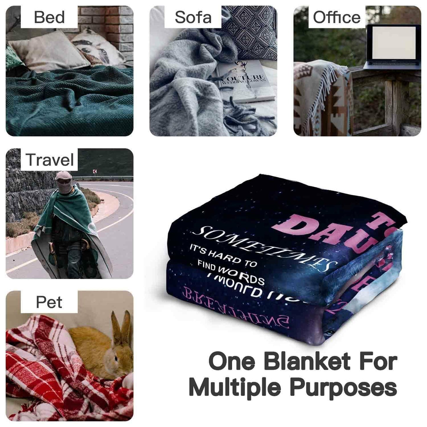 Yutrrpe Daughter Gift Blanket from Dad Lightweight Flannel for Bed & Sofa 60X50