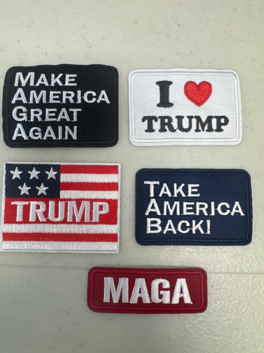 5Pc Patriotic American Flag Iron On Patches Embroidered Sew On Applique