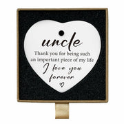 Uncle Gifts Heart Ceramic Ornament Sign Christmas Birthday Gift